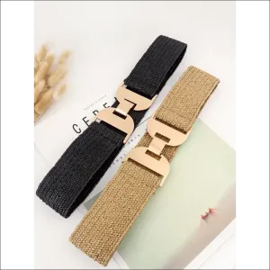 Chic Alloy Buckle Elastic Belt