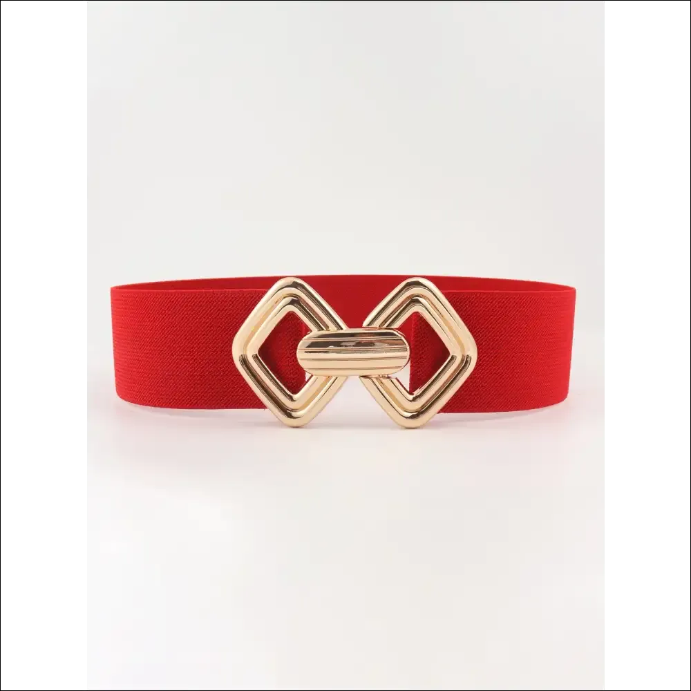 Chic Geometric Buckle Elastic Wide Belt