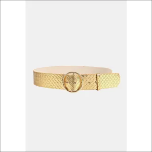 Chic PU Leather Circle Buckle Belt