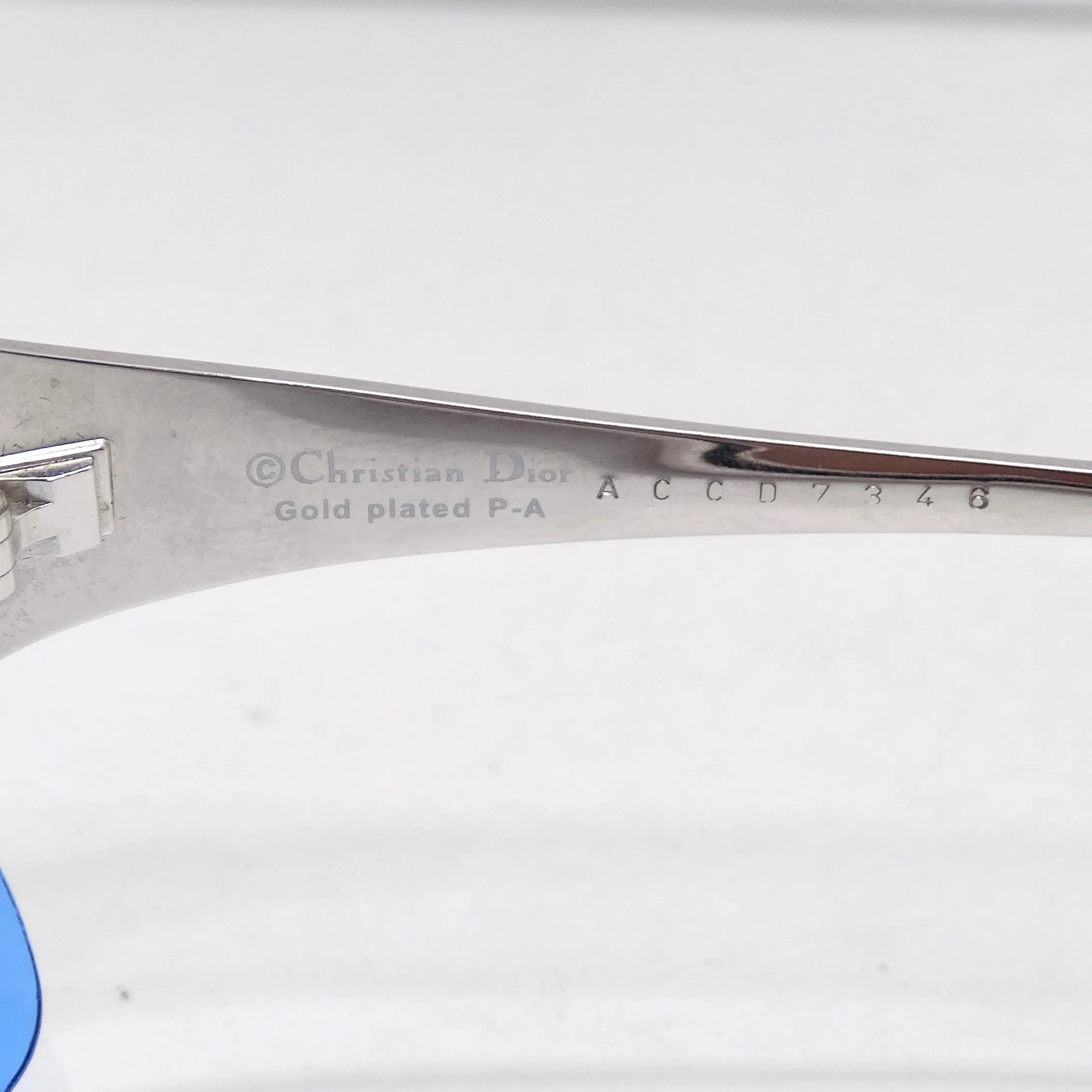 Christian Dior Fall 2000 Alek Blue Swarovski Embellished Logo Sunglasses