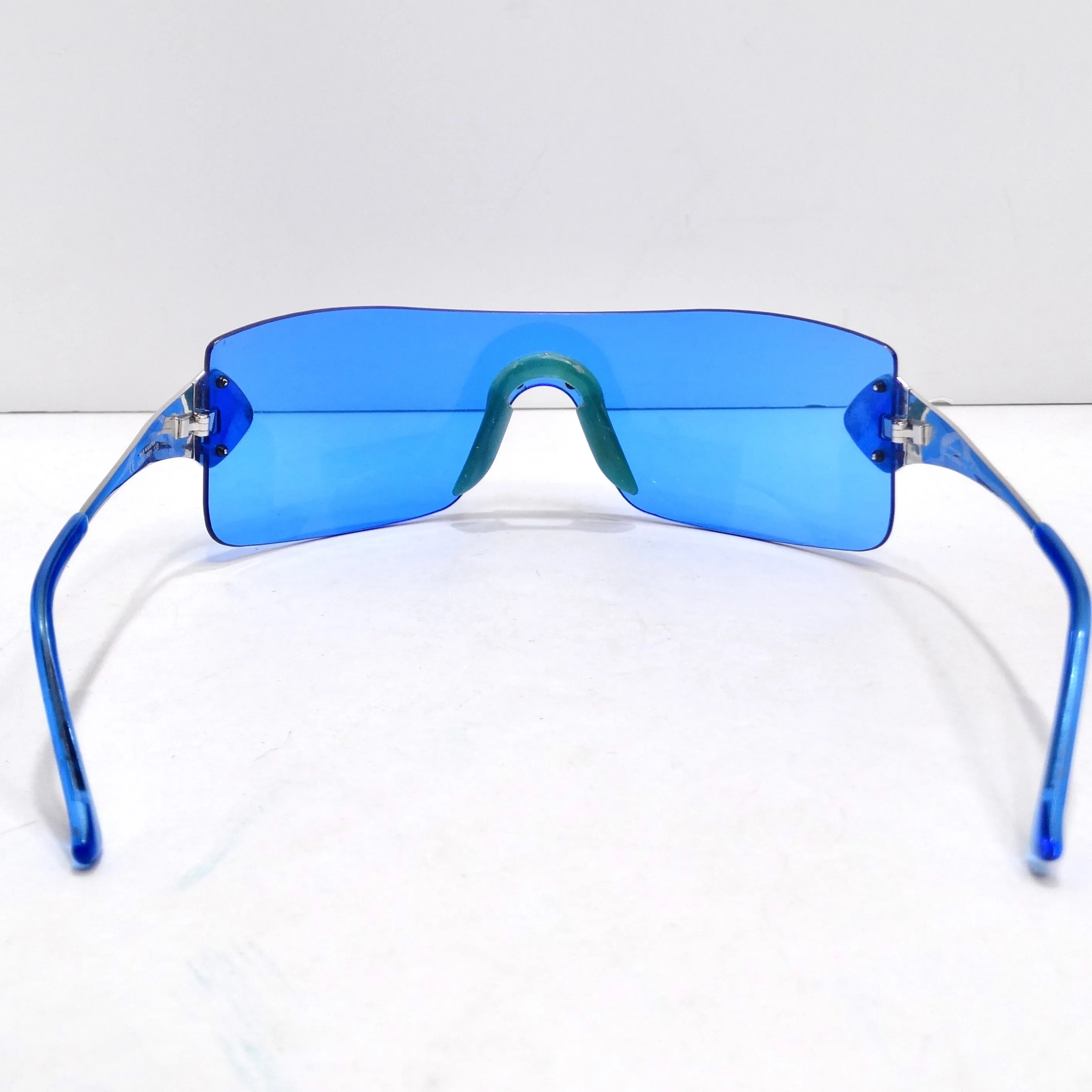 Christian Dior Fall 2000 Alek Blue Swarovski Embellished Logo Sunglasses
