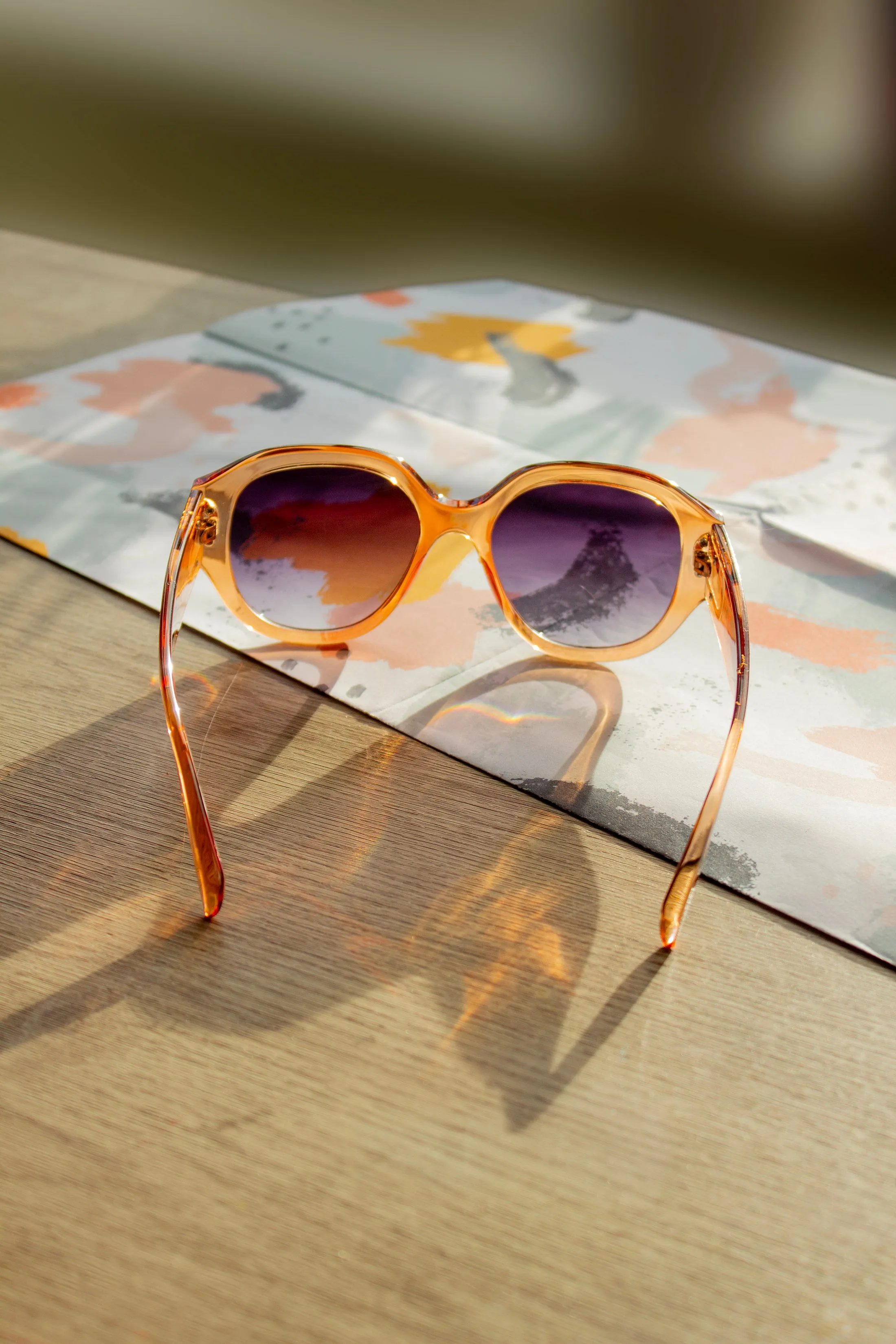 Circle Arm Detail Oversize Sunglasses