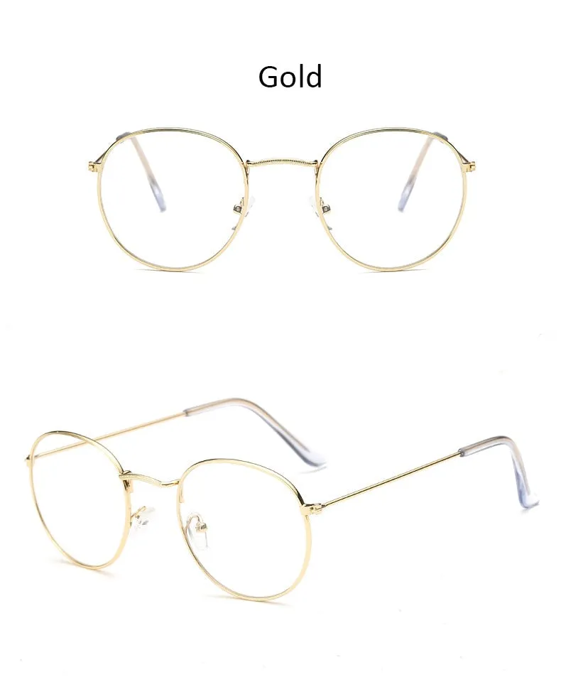 Classic Round Women's Metal Eyeglasses