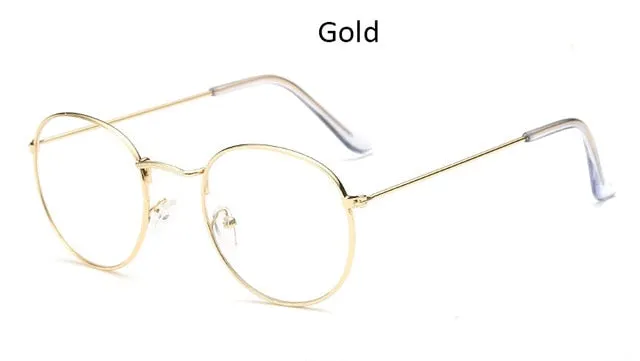 Classic Round Women's Metal Eyeglasses