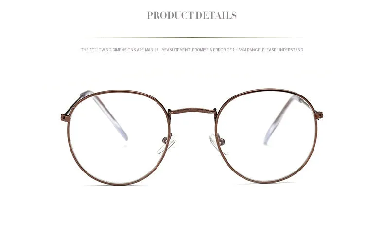 Classic Round Women's Metal Eyeglasses
