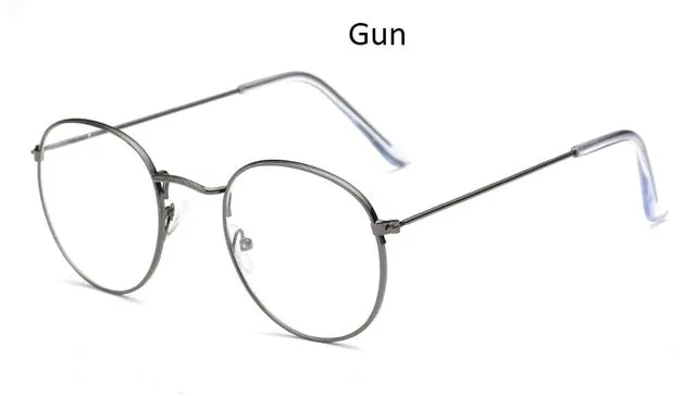 Classic Round Women's Metal Eyeglasses