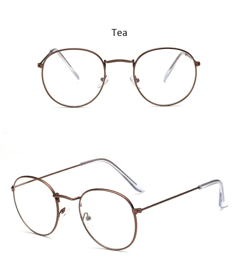 Classic Round Women's Metal Eyeglasses