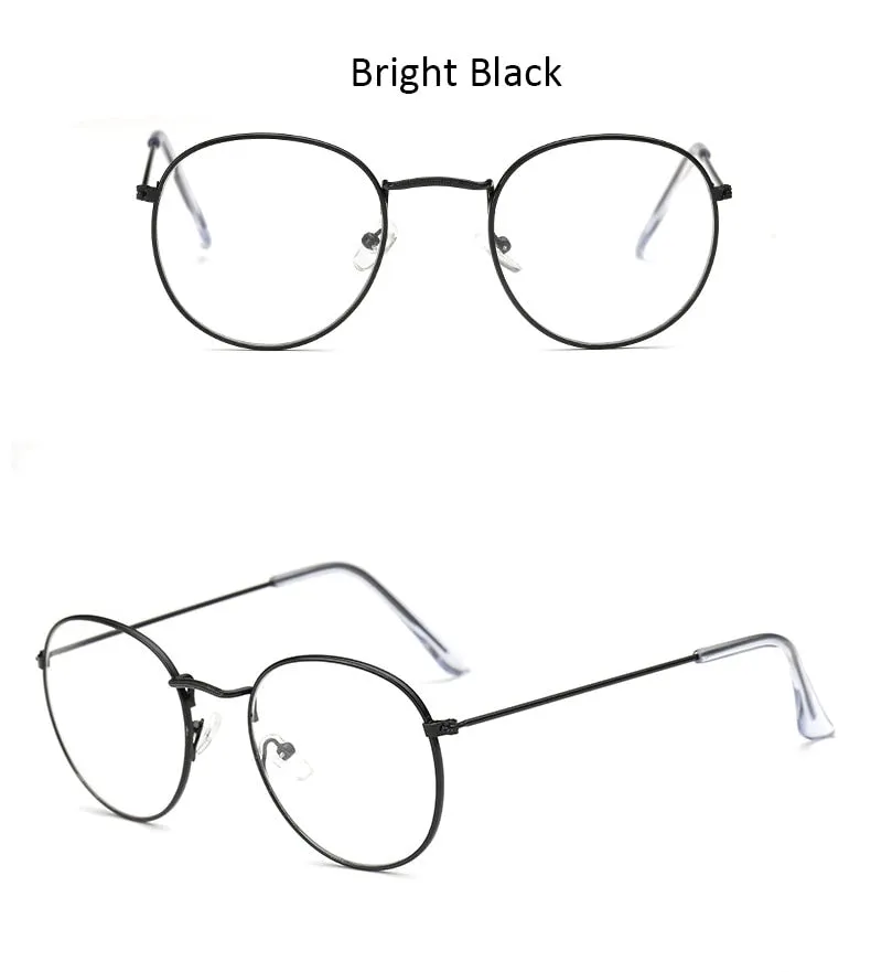 Classic Round Women's Metal Eyeglasses
