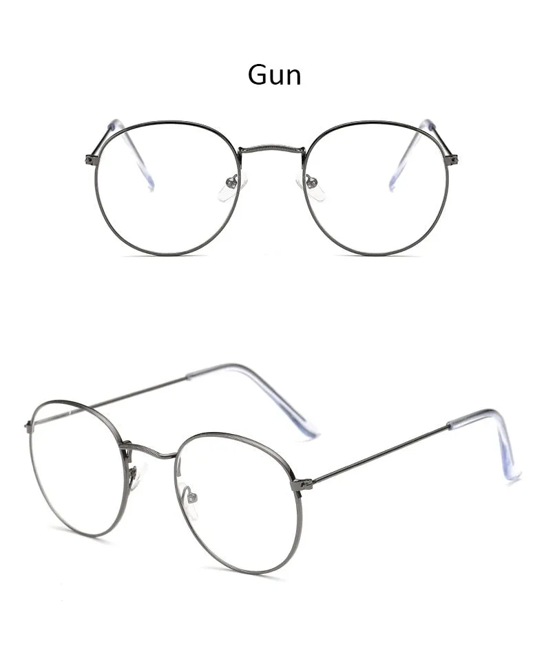 Classic Round Women's Metal Eyeglasses