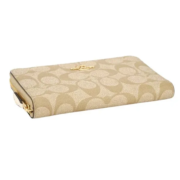 Coach 88913 Cross Grain Leather Medium Zip Bi-fold wallet