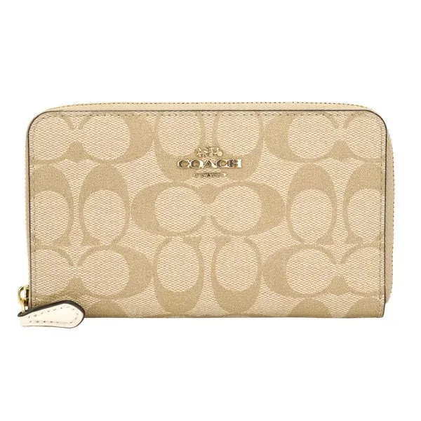 Coach 88913 Cross Grain Leather Medium Zip Bi-fold wallet