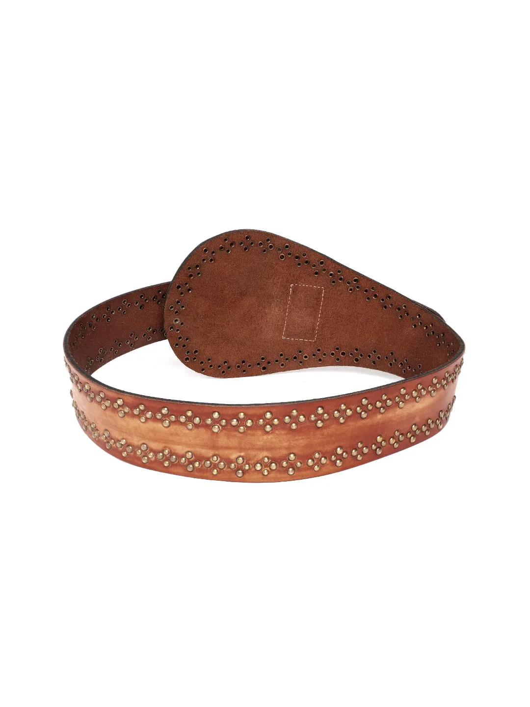Cognac Womens Genuine Leather Belt by Art N Vintage