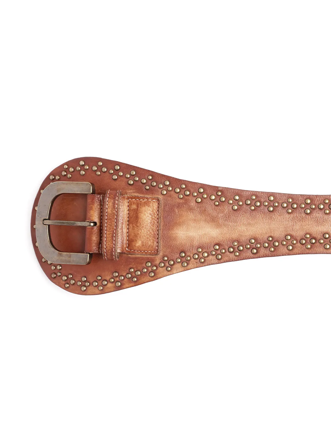 Cognac Womens Genuine Leather Belt by Art N Vintage