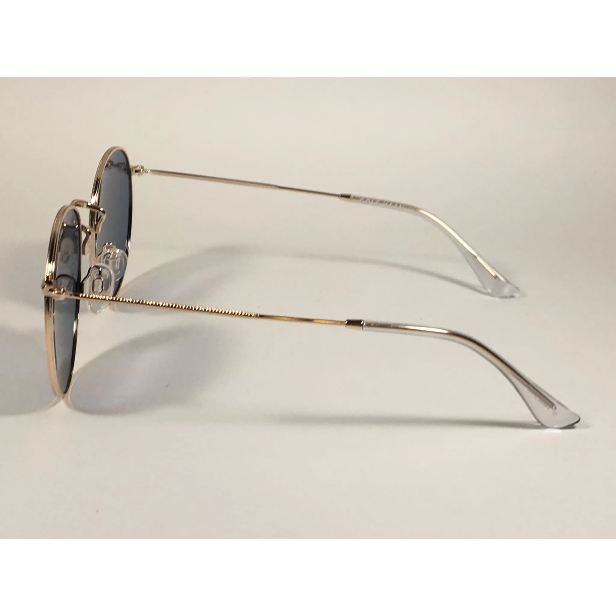 Cole Haan Polarized Round Sunglasses Gold Blue Gray Lens CH8004 717 GOLD