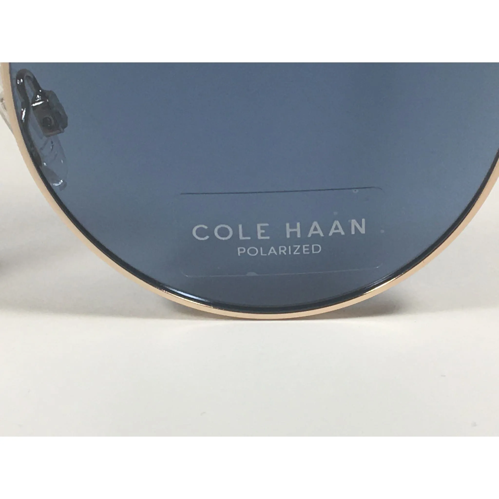 Cole Haan Polarized Round Sunglasses Gold Blue Gray Lens CH8004 717 GOLD