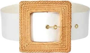 Cult Gaia Cream Natural Rattan Square Buckle Belt UK XS/S