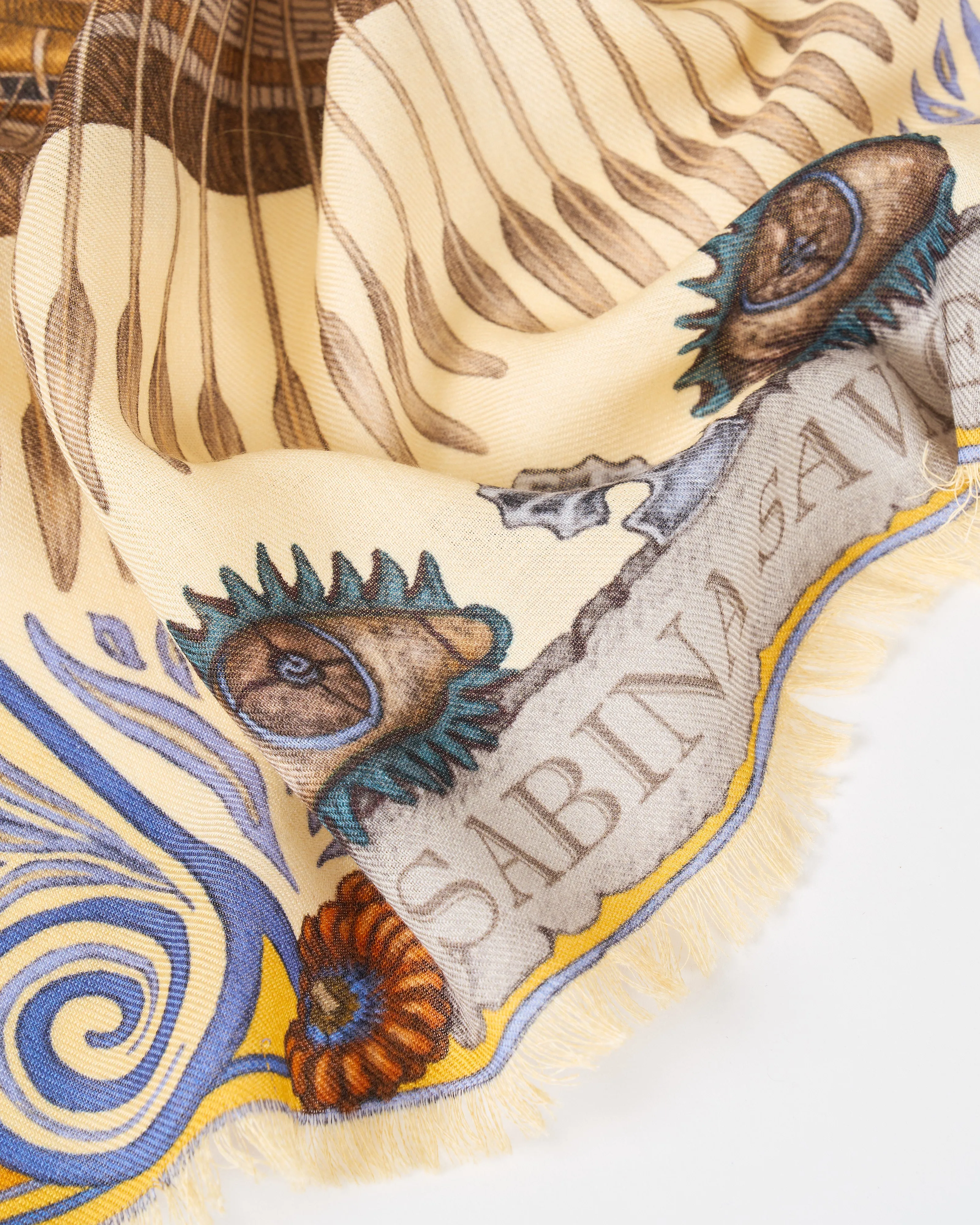 dancing delphinus wool/silk square scarf