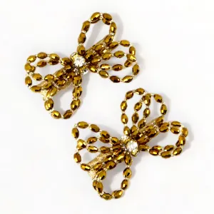 Darlene Metallic Gold Hair Bow Clip Set
