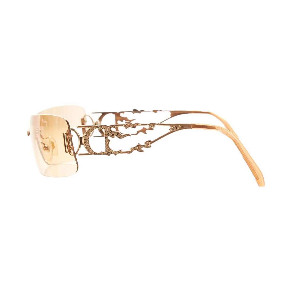 Dior Gold 'Fire' Rhinestone Sunglasses