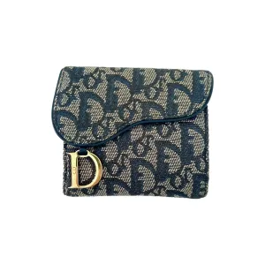 Dior Navy Logo Saddle Wallet