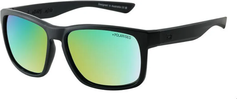 Dirty Dog Hoodlum Satin Black / Green Polarised