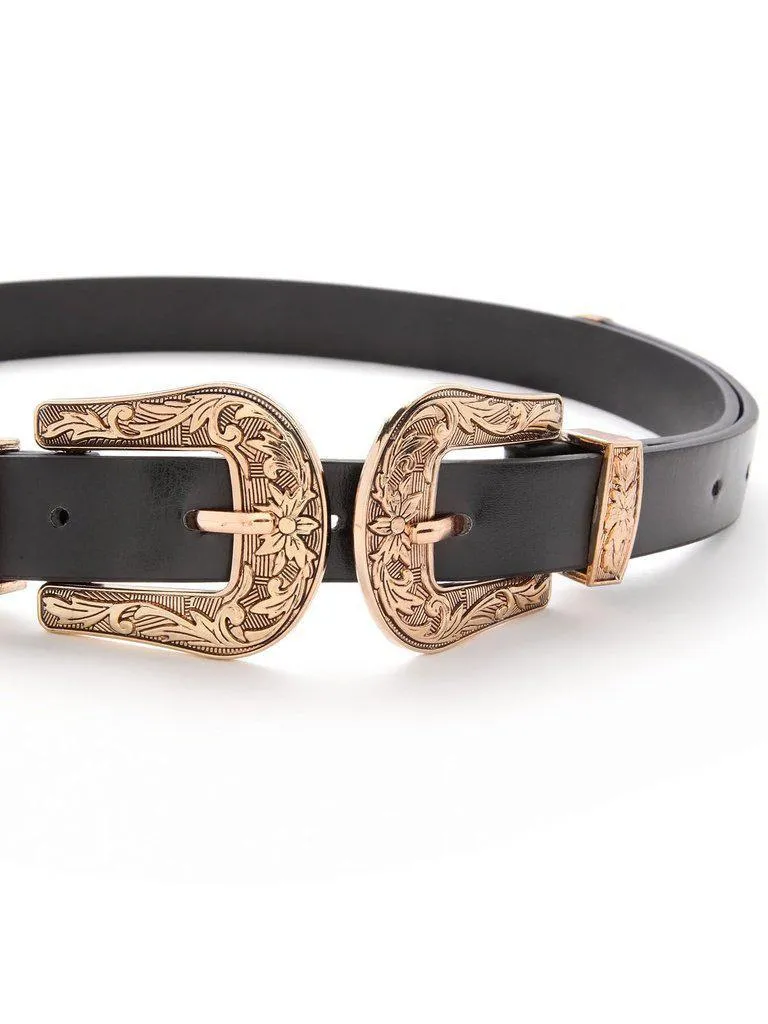 Double Buckle Western Belt