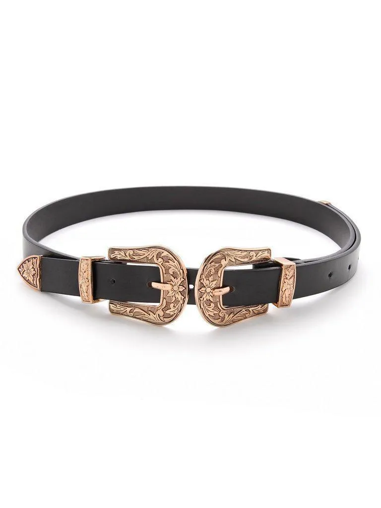 Double Buckle Western Belt
