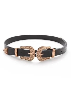 Double Buckle Western Belt