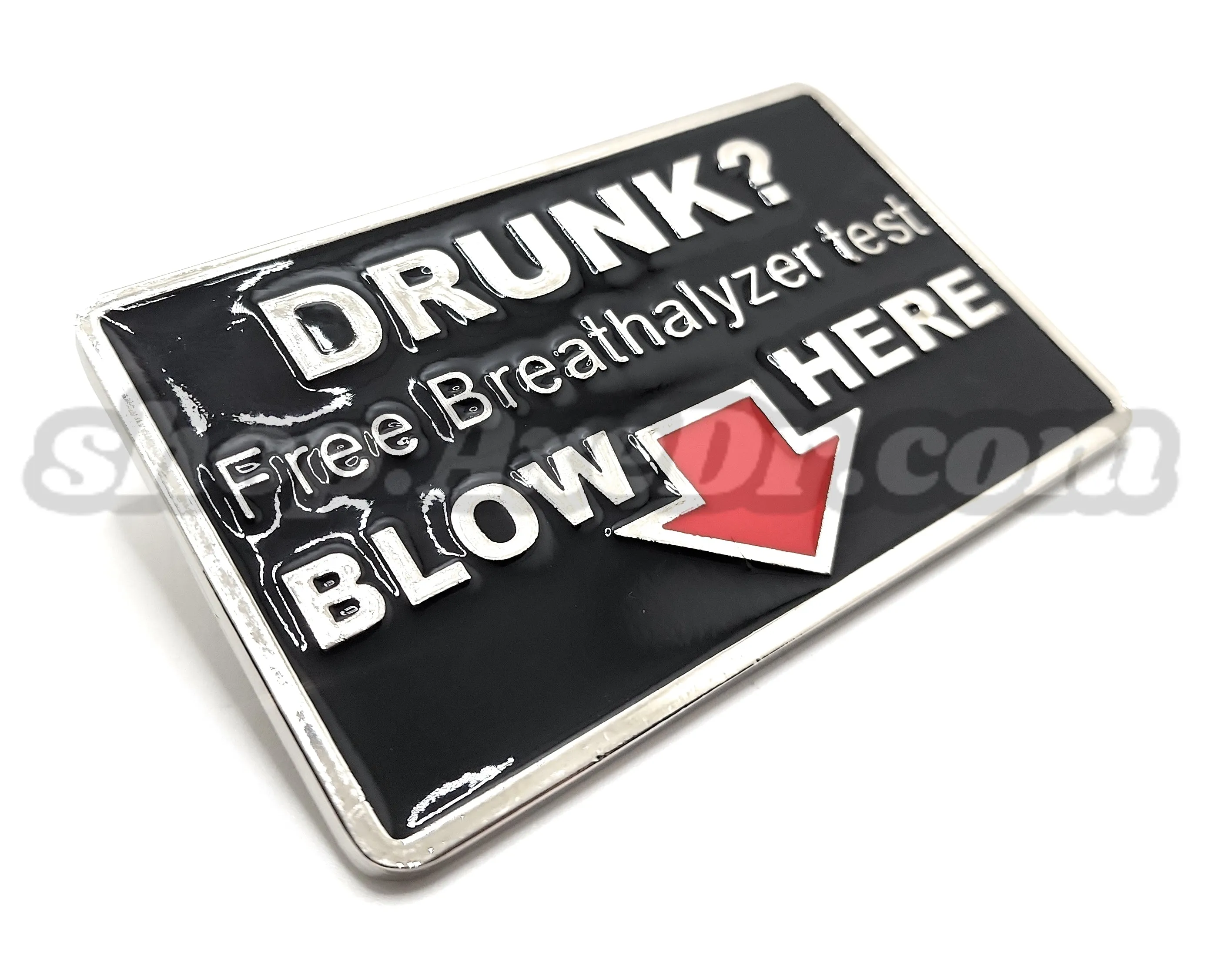 DRUNK? Free Breathalyzer Test BLOW HERE Belt Buckle Funny