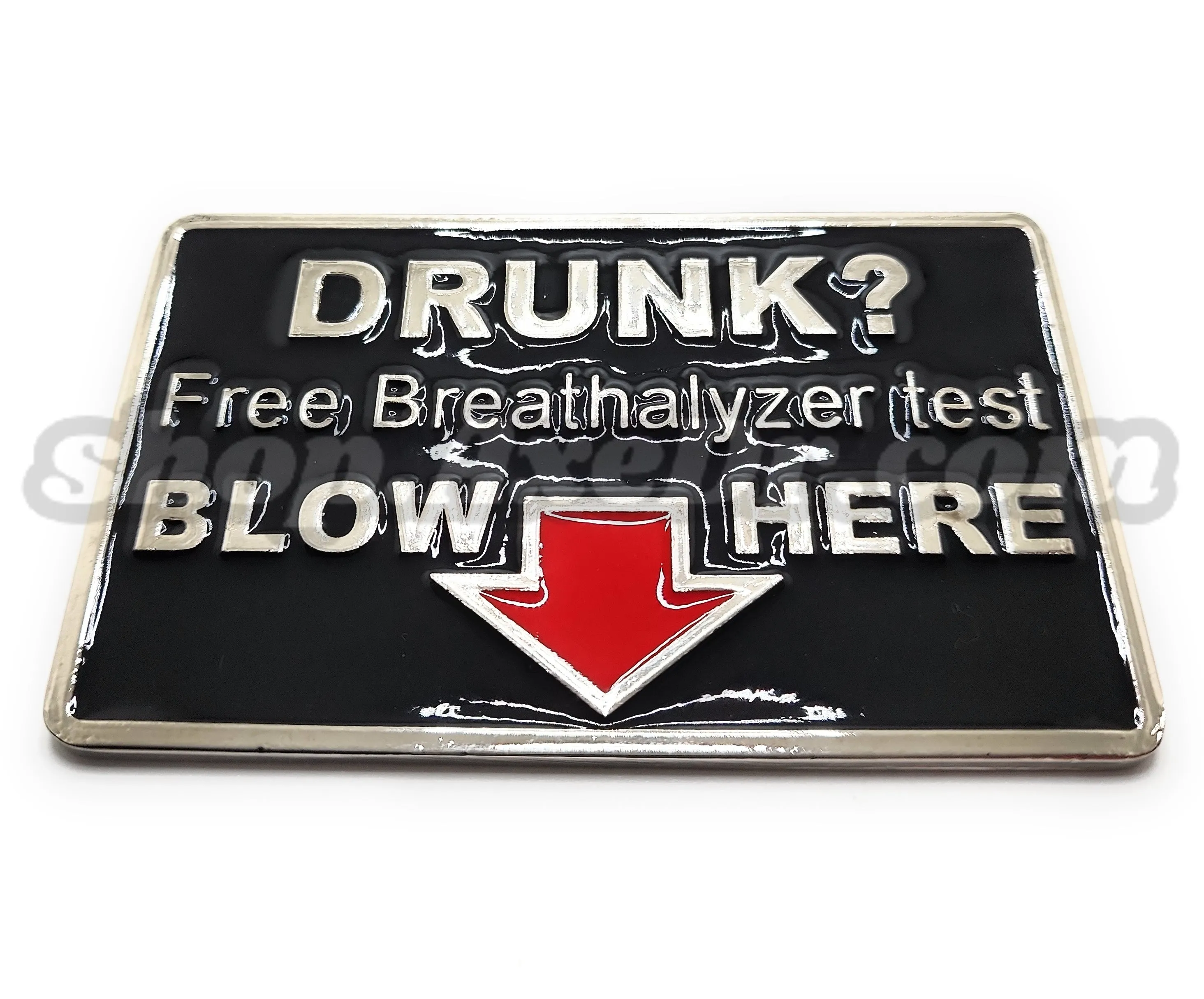 DRUNK? Free Breathalyzer Test BLOW HERE Belt Buckle Funny