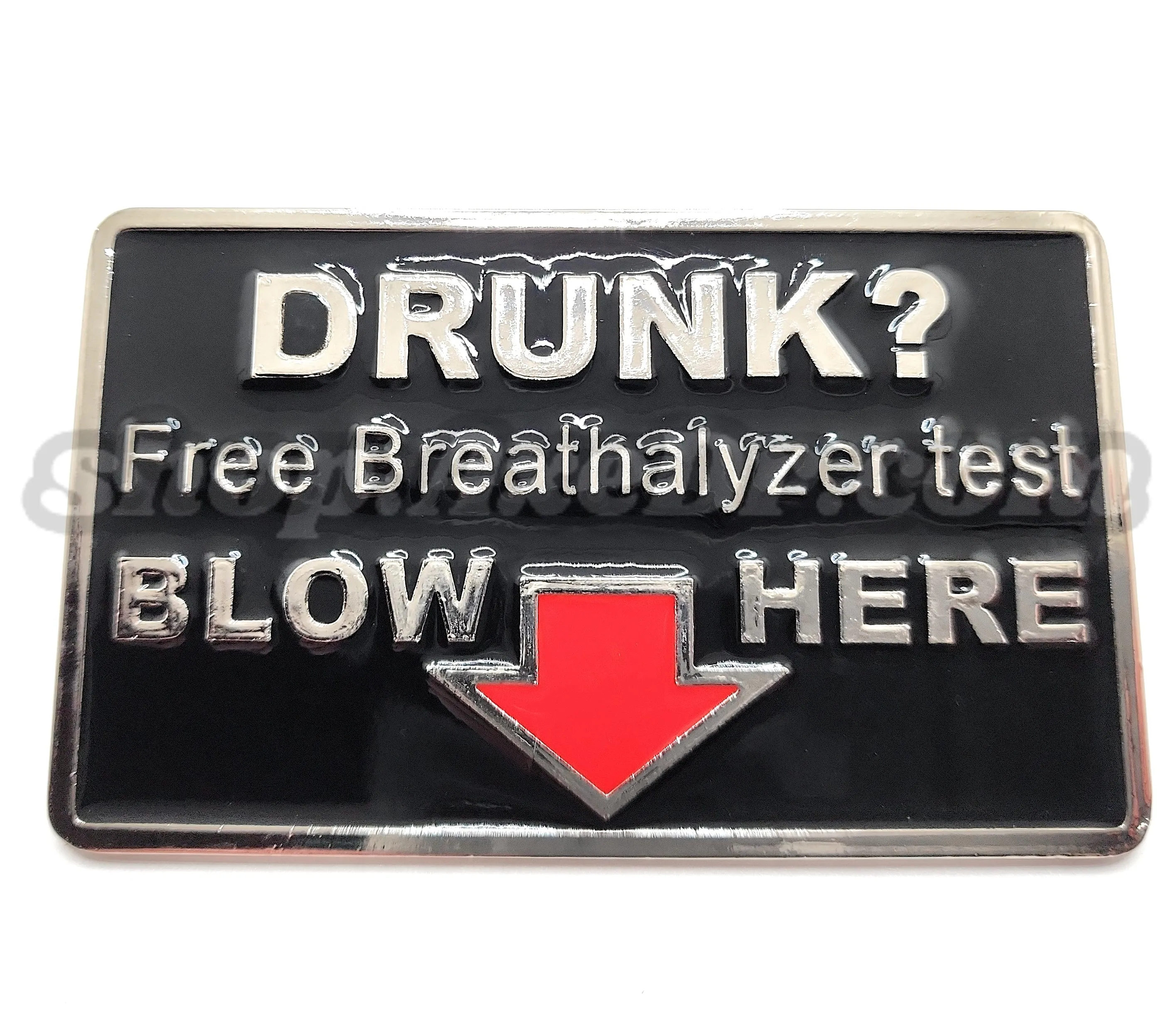 DRUNK? Free Breathalyzer Test BLOW HERE Belt Buckle Funny