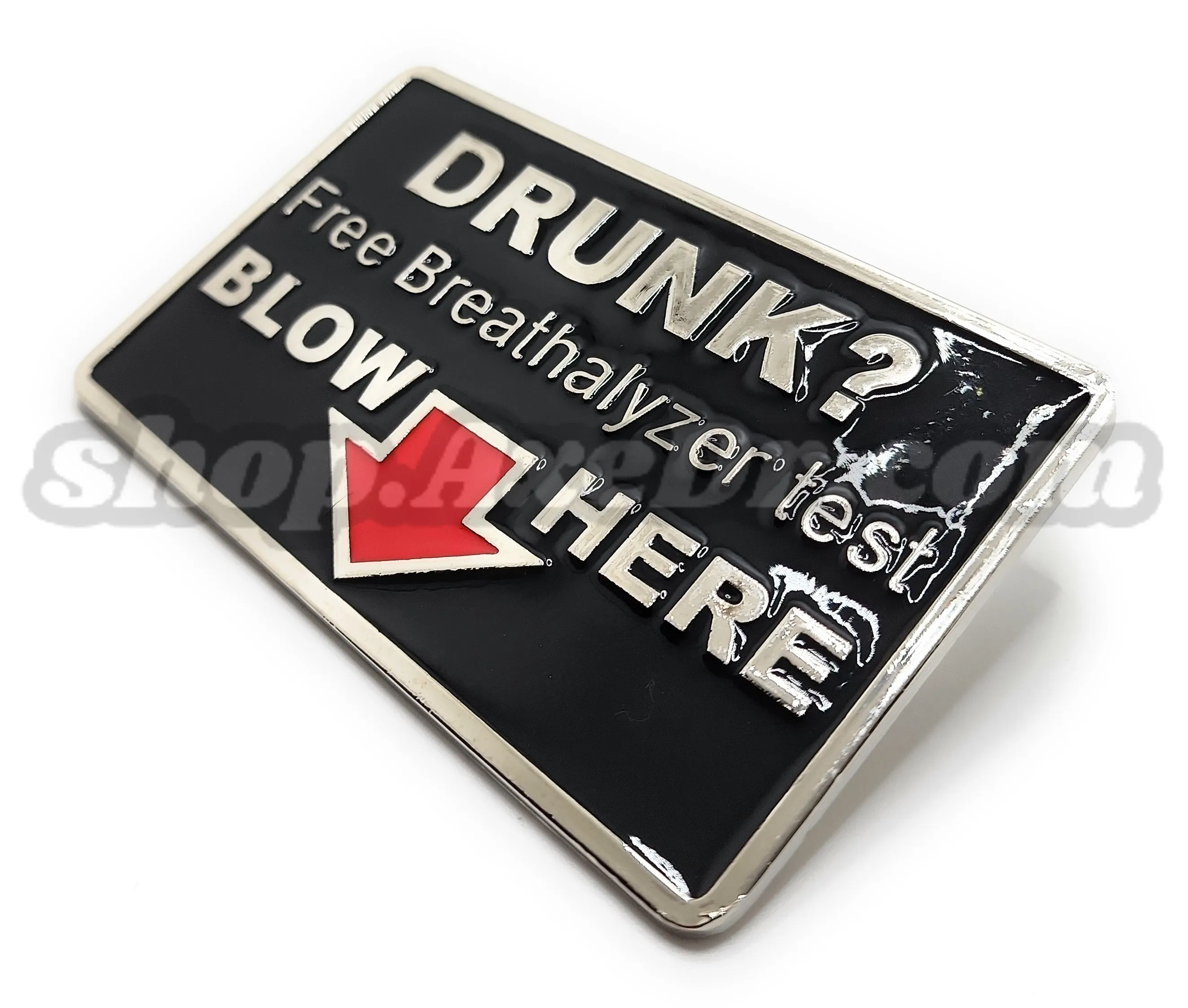 DRUNK? Free Breathalyzer Test BLOW HERE Belt Buckle Funny
