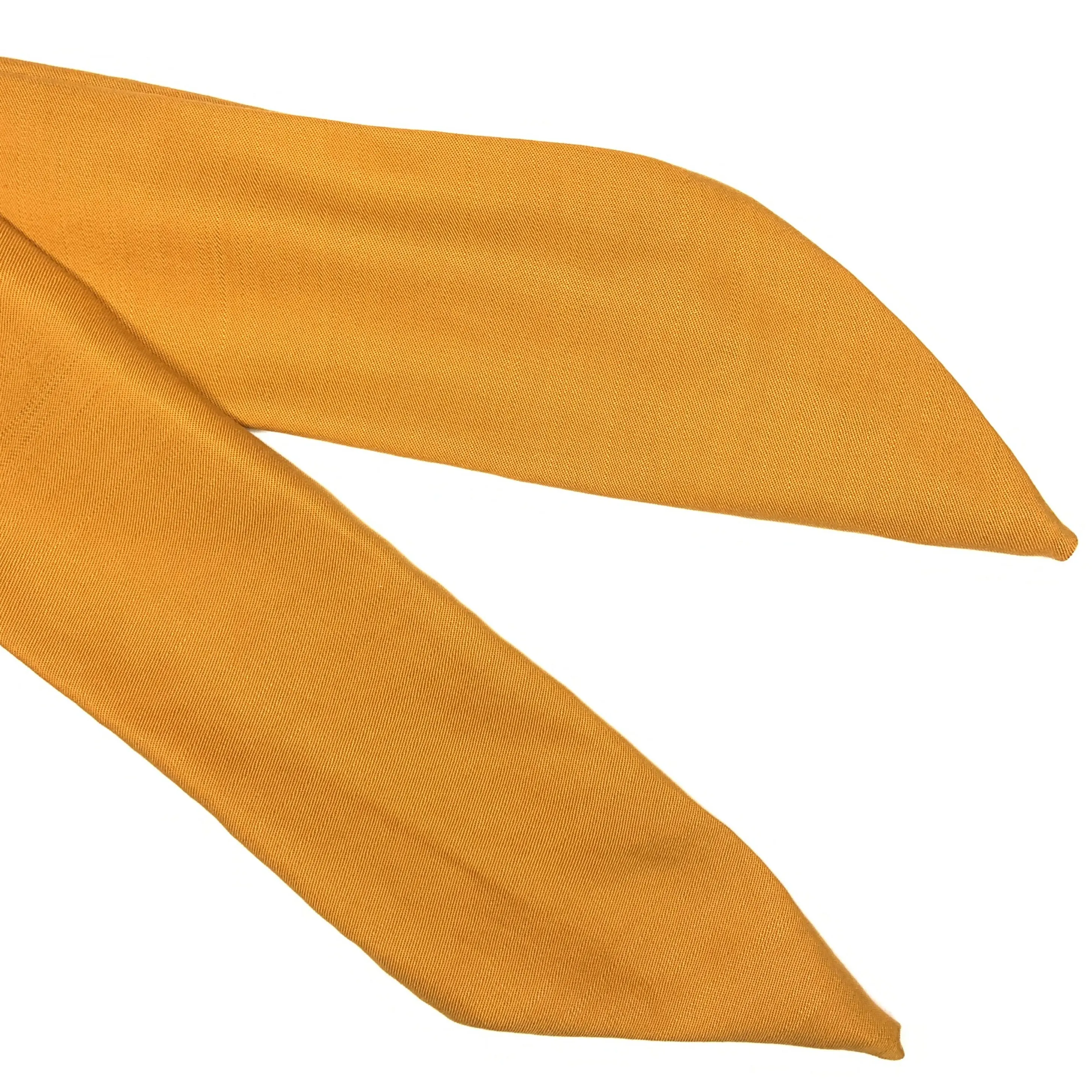 Elastic Tie Headband - Orange Denim Chambray