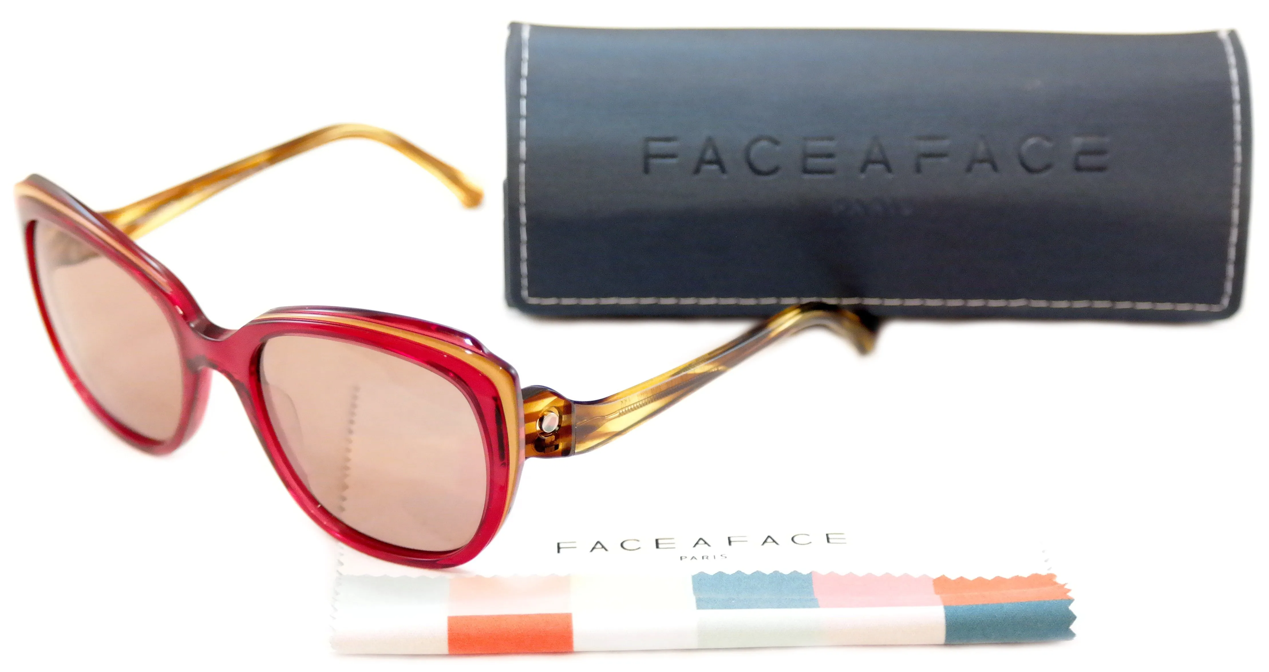 Face A Face Sunglasses Paris Brune 1 608 Pink Tan Plastic Italy Hand Made