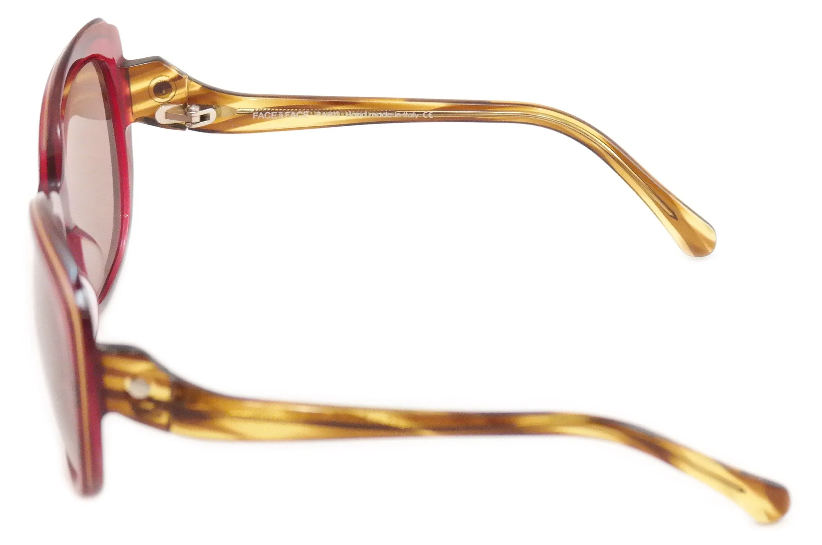 Face A Face Sunglasses Paris Brune 1 608 Pink Tan Plastic Italy Hand Made