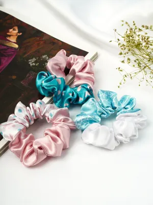 Ferosh Elegant Prints Satin Scrunchies Set of 3
