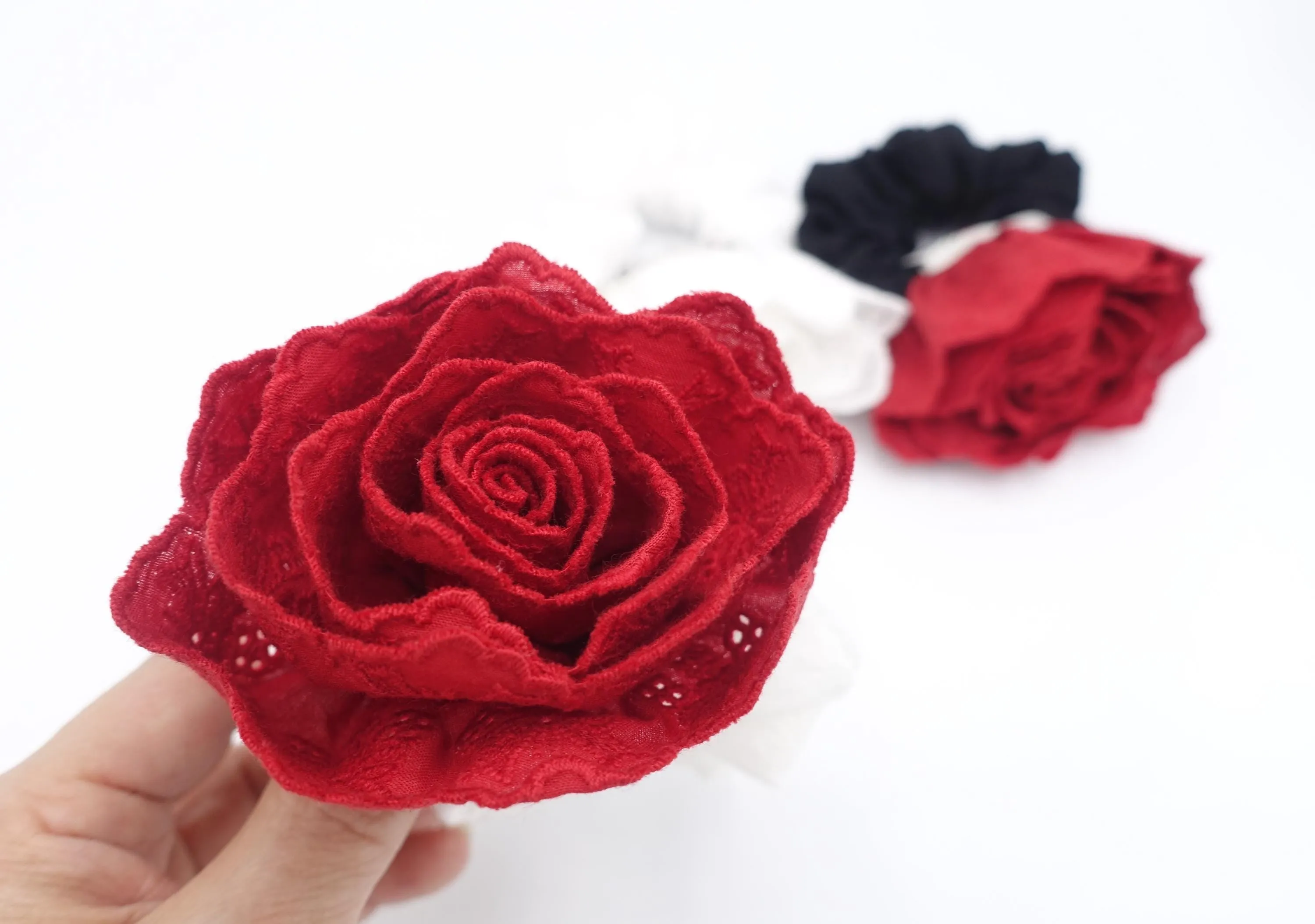 flower scrunchies, floral scrunchies, bloom scrunchies for women