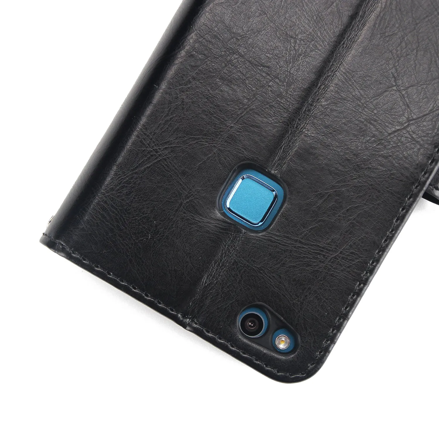 For HUAWEI P10 Lite Leather Protective Phone Case with 9 Card Position Buckle Bracket Lanyard red