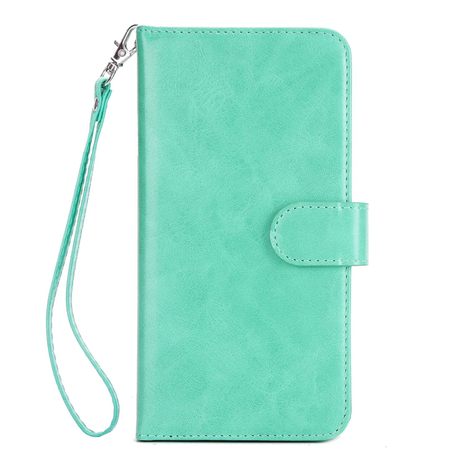 For HUAWEI P10 Lite Leather Protective Phone Case with 9 Card Position Buckle Bracket Lanyard red