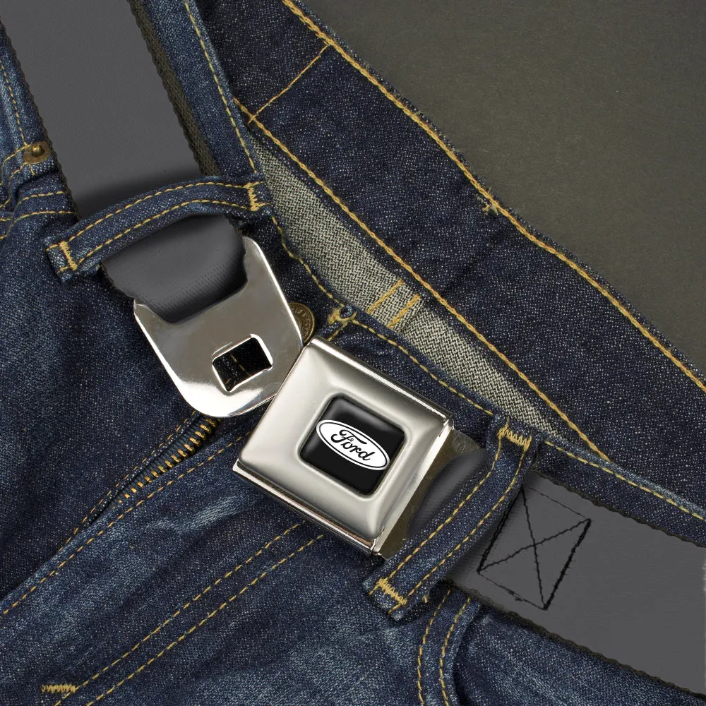 Ford Emblem Seatbelt Belt - Charcoal Webbing