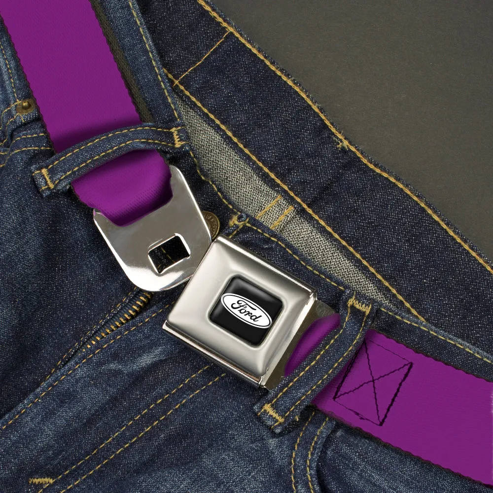 Ford Emblem Seatbelt Belt - Purple Webbing