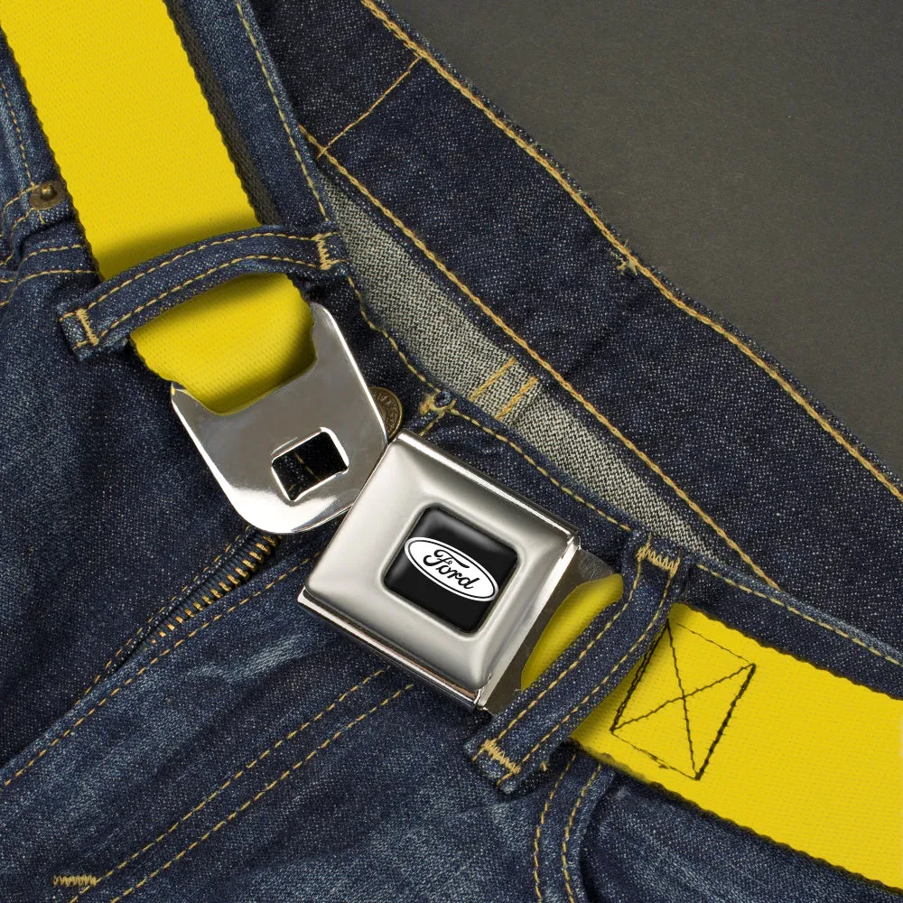 Ford Emblem Seatbelt Belt - Yellow Webbing