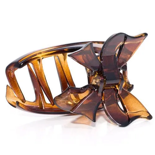 French Glossy Bow Tie Cover Tortoise Shell Hair Claw