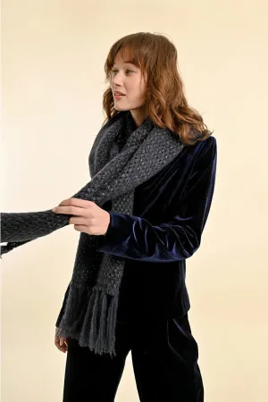 Fringed Scarf - Dark Navy