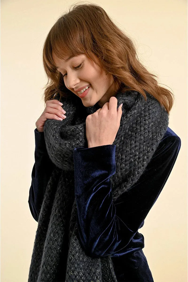 Fringed Scarf - Dark Navy
