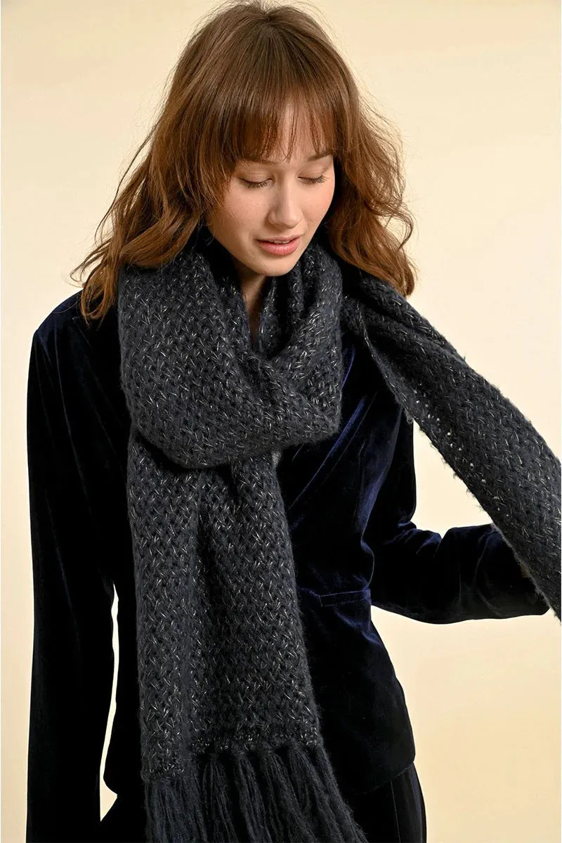 Fringed Scarf - Dark Navy