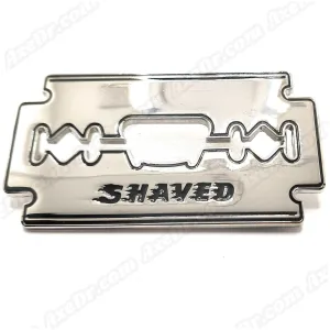 Funny SHAVED Razor Belt Buckle Bottle Opener Chrome Finished