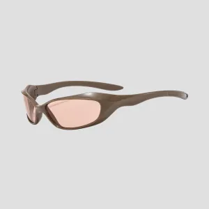 Futuristic Brown-Red Sunglasses