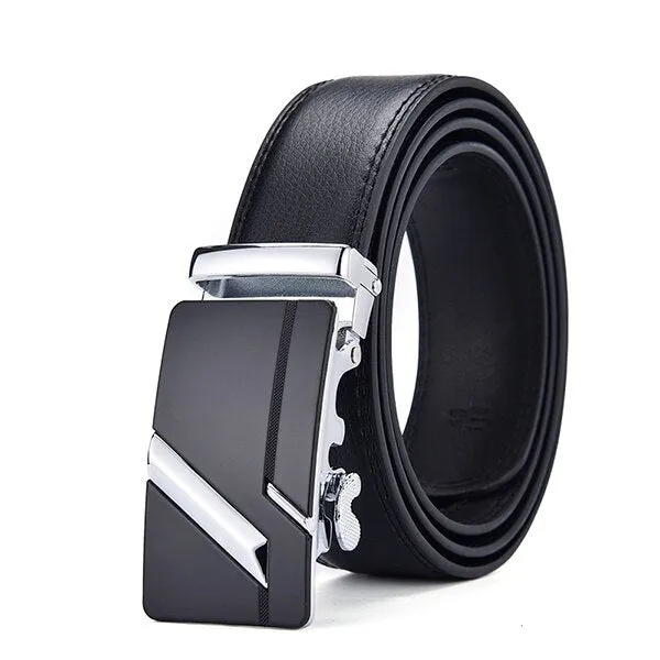 Genuine Leather Automatic Male Cummerbunds Leather Belt For Men