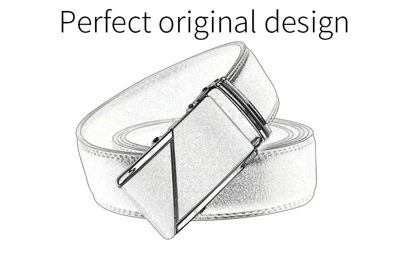 Genuine Leather Automatic Ratchet Buckle Belts